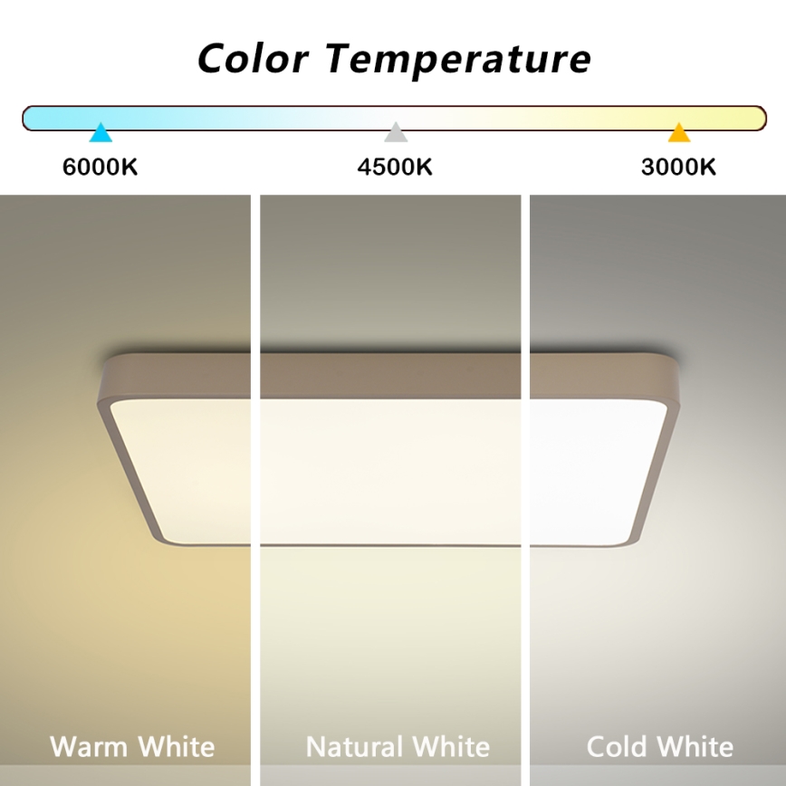 Brilagi - LED stropna svjetiljka POOL, prigušiva, 48W/230V, 3000-6000K, 50x50 cm, bež, s daljinskim upravljačem