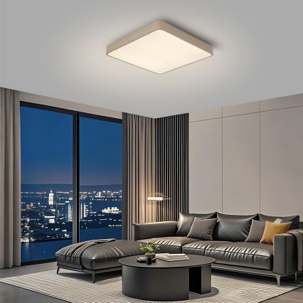 Brilagi - LED stropna svjetiljka POOL, prigušiva, 48W/230V, 3000-6000K, 50x50 cm, bež, s daljinskim upravljačem