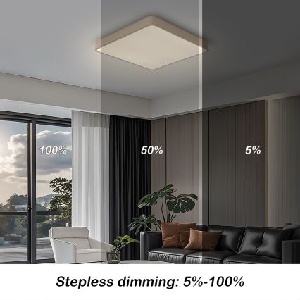 BRILAGI - LED stropna svjetiljka POOL SQUARE, prigušiva, 48W/230V, 3000-6000K, 50x50 cm, bež, s daljinskim upravljačem