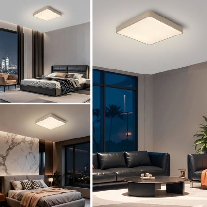 BRILAGI - LED stropna svjetiljka POOL SQUARE, prigušiva, 48W/230V, 3000-6000K, 50x50 cm, bež, s daljinskim upravljačem