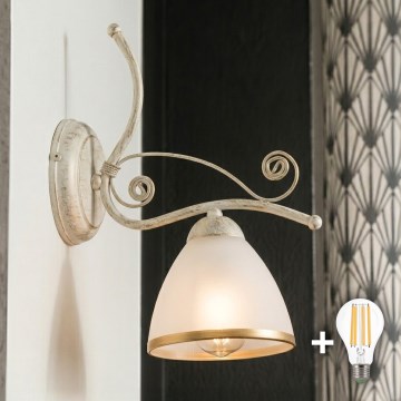 Brilagi - LED zidna lampa ANTICO 1xE27/60W/230V 3000K bijela patina