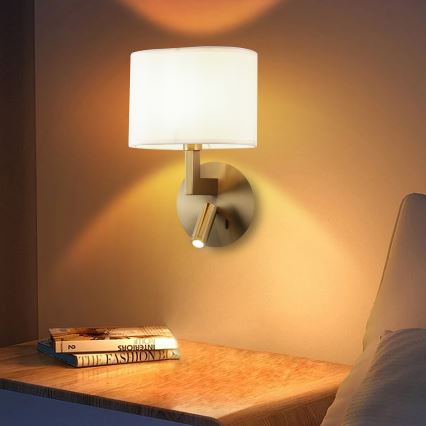 Brilagi - LED Zidna lampa DAYA 1xE14/40W/230V + LED/3W bijela/mat krom