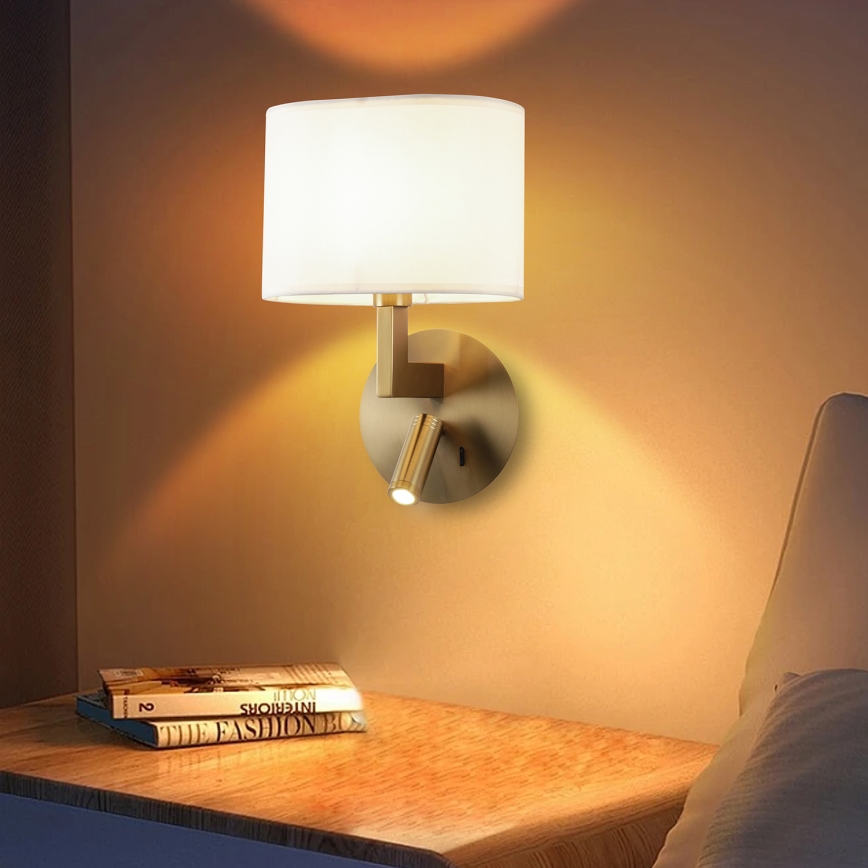 Brilagi - LED Zidna lampa DAYA 1xE14/40W/230V + LED/3W bijela/mat krom