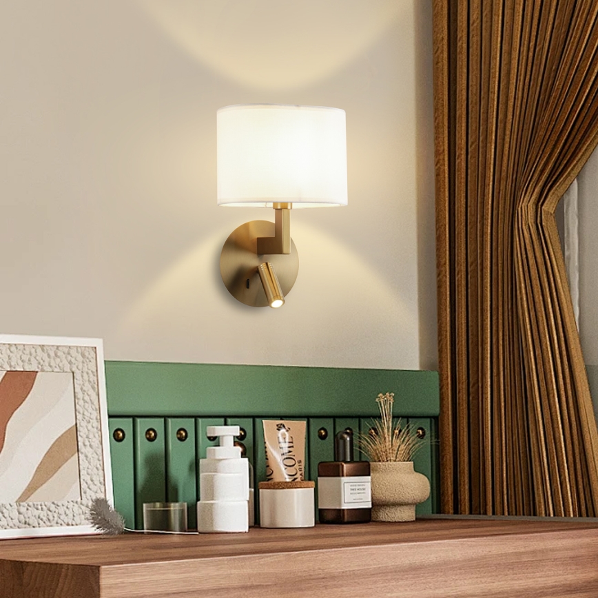 Brilagi - LED Zidna lampa DAYA 1xE14/40W/230V + LED/3W bijela/mat krom