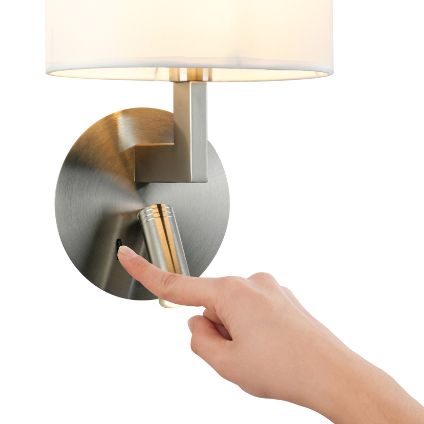 Brilagi - LED Zidna lampa DAYA 1xE14/40W/230V + LED/3W bijela/mat krom