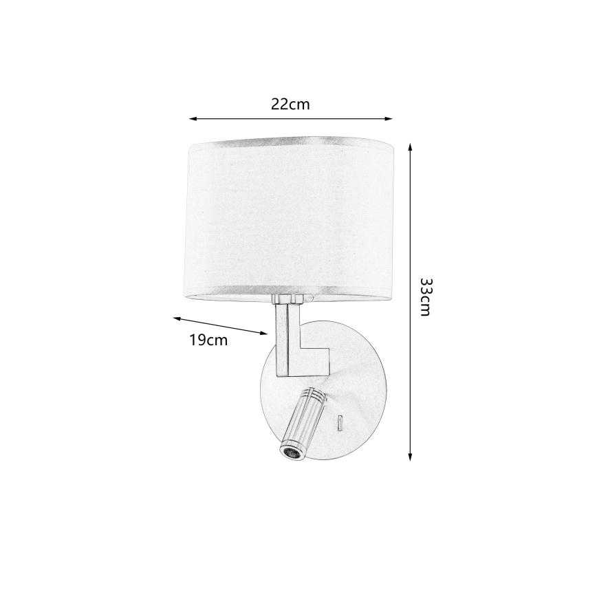Brilagi - LED Zidna lampa DAYA 1xE14/40W/230V + LED/3W bijela/mat krom
