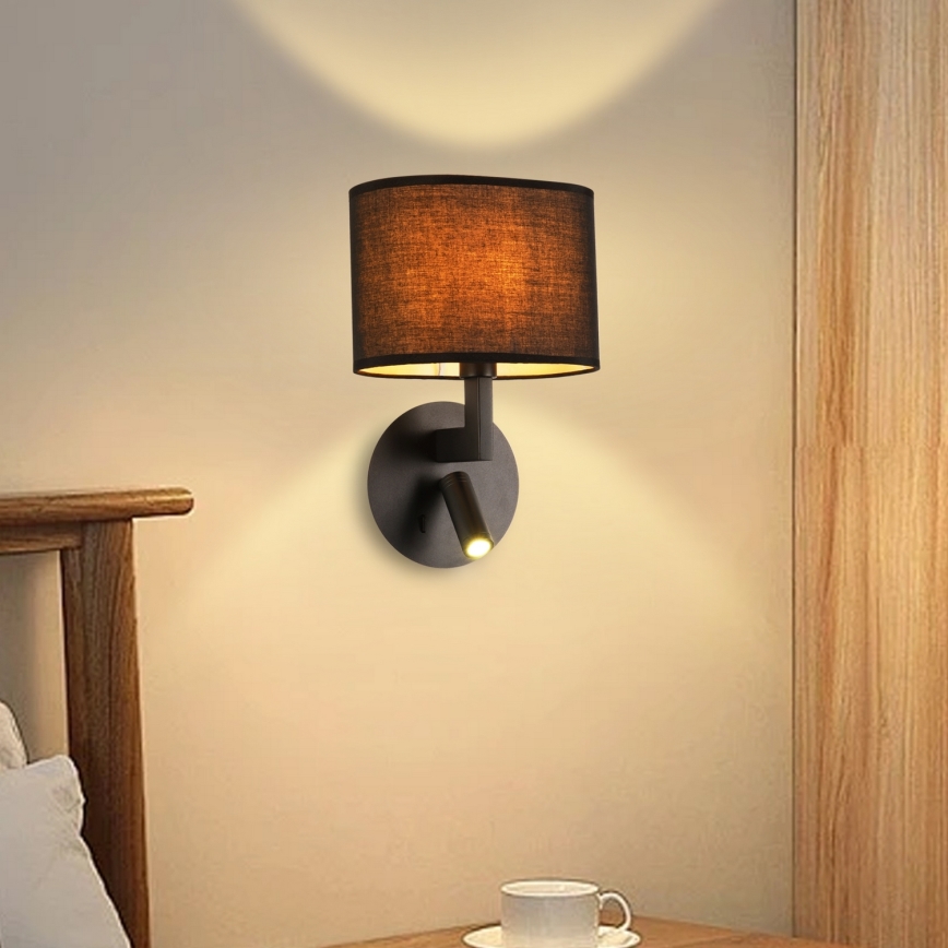 Brilagi - LED Zidna lampa DAYA 1xE14/40W/230V + LED/3W crna