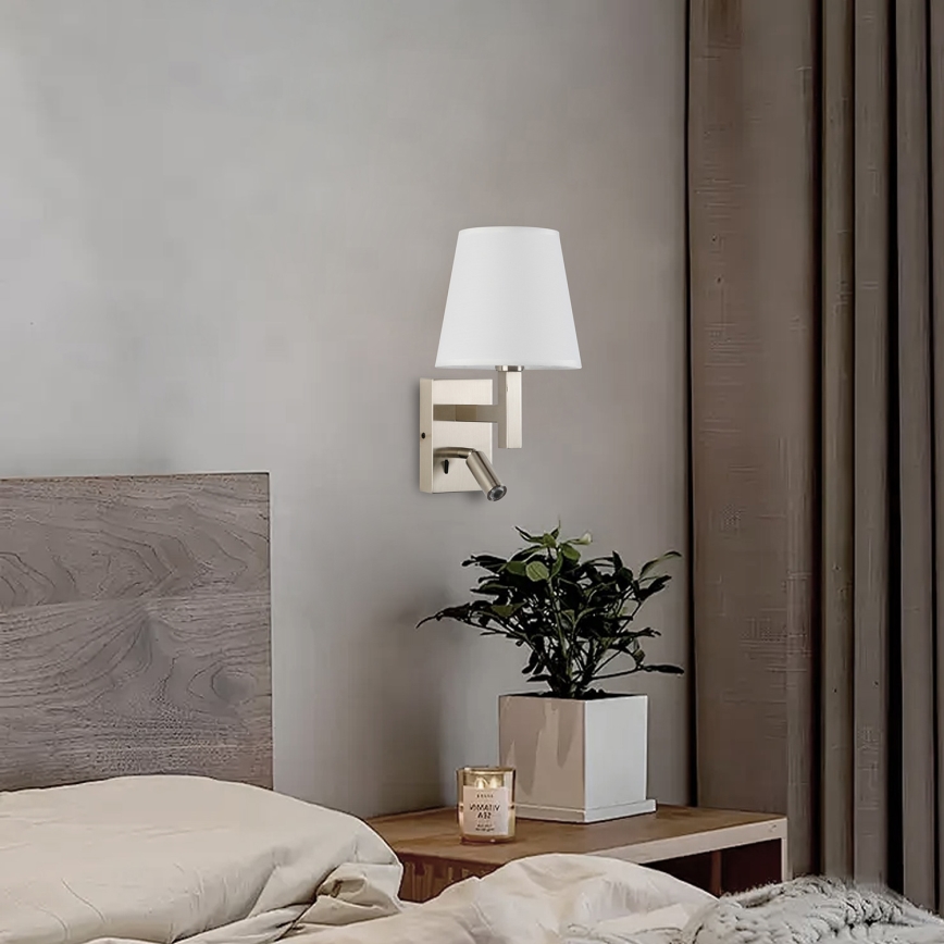 Brilagi - LED Zidna lampa DEYA 1xE14/40W/230V + LED/3W bijela/mat krom