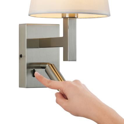 Brilagi - LED Zidna lampa DEYA 1xE14/40W/230V + LED/3W bijela/mat krom
