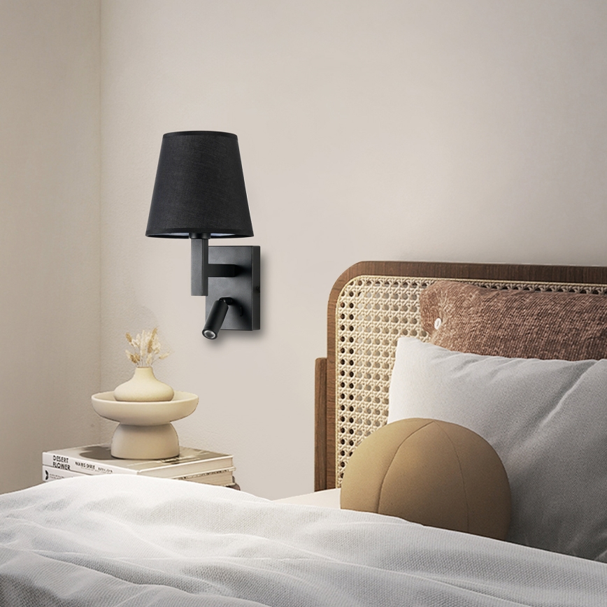 Brilagi - LED Zidna lampa DEYA 1xE14/40W/230V + LED/3W crna