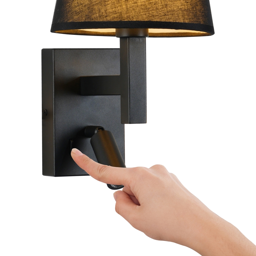 Brilagi - LED Zidna lampa DEYA 1xE14/40W/230V + LED/3W crna