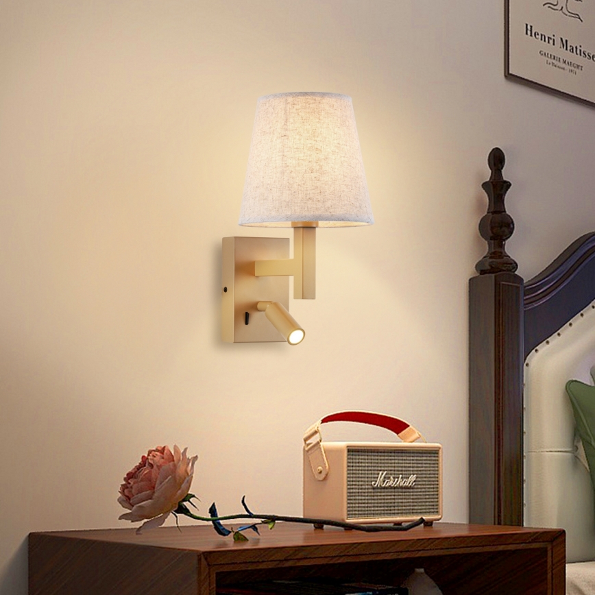 Brilagi - LED Zidna lampa DEYA 1xE14/40W/230V + LED/3W lan/zlatna