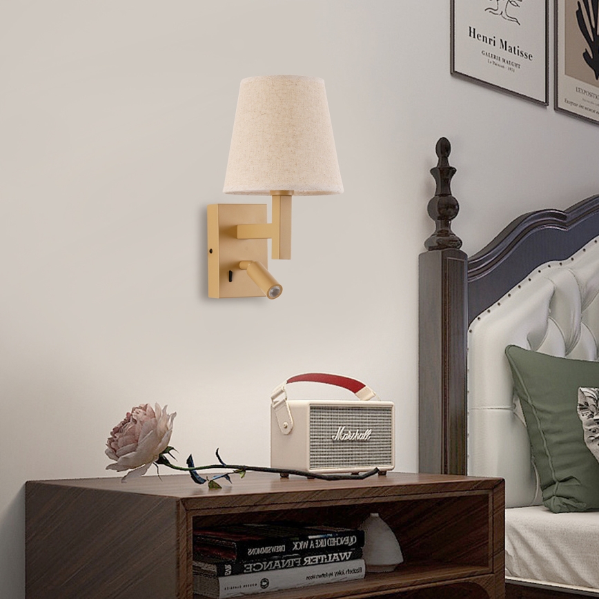 Brilagi - LED Zidna lampa DEYA 1xE14/40W/230V + LED/3W lan/zlatna