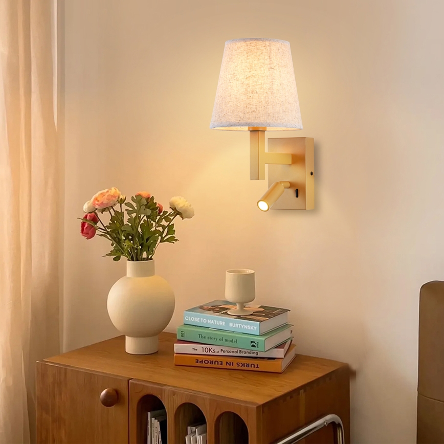 Brilagi - LED Zidna lampa DEYA 1xE14/40W/230V + LED/3W lan/zlatna