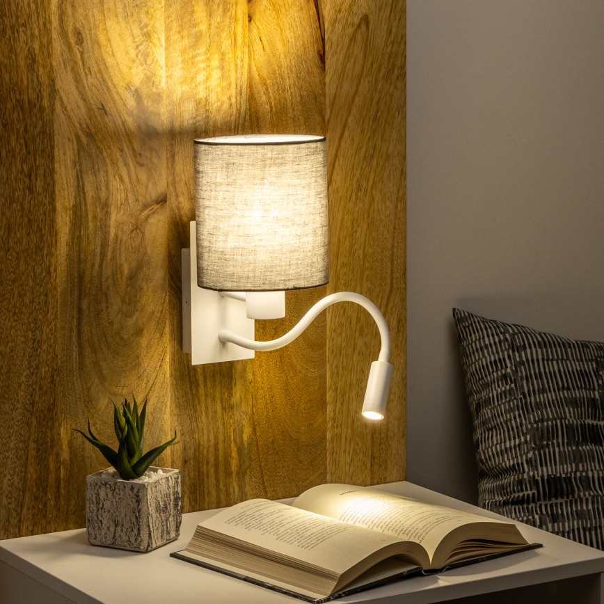 Brilagi - LED Fleksibilna zidna lampa NUBILA 1xE27/25W/230V + LED/3W bijela/antracit