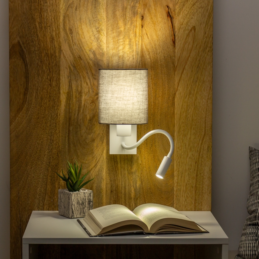 Brilagi - LED Fleksibilna zidna lampa NUBILA 1xE27/25W/230V + LED/3W bijela/antracit