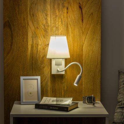 Brilagi - LED Fleksibilna zidna lampa NUBILA 1xE27/25W/230V + LED/3W bijela