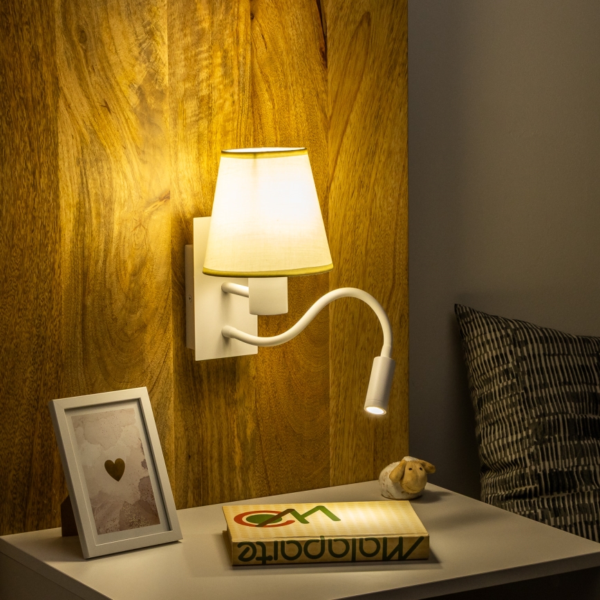 Brilagi - LED Fleksibilna zidna lampa NUBILA 1xE27/25W/230V + LED/3W bijela/krem