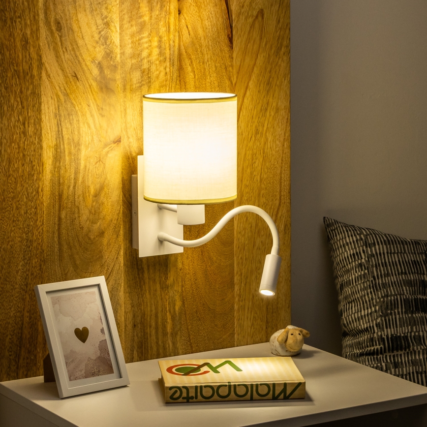 Brilagi - LED Fleksibilna zidna lampa NUBILA 1xE27/25W/230V + LED/3W bijela/krem