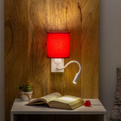 Brilagi - LED Fleksibilna zidna lampa NUBILA 1xE27/25W/230V + LED/3W bijela/pompejska crvena