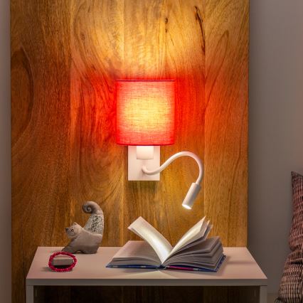 Brilagi - LED Fleksibilna zidna lampa NUBILA 1xE27/25W/230V + LED/3W bijela/ružičasta