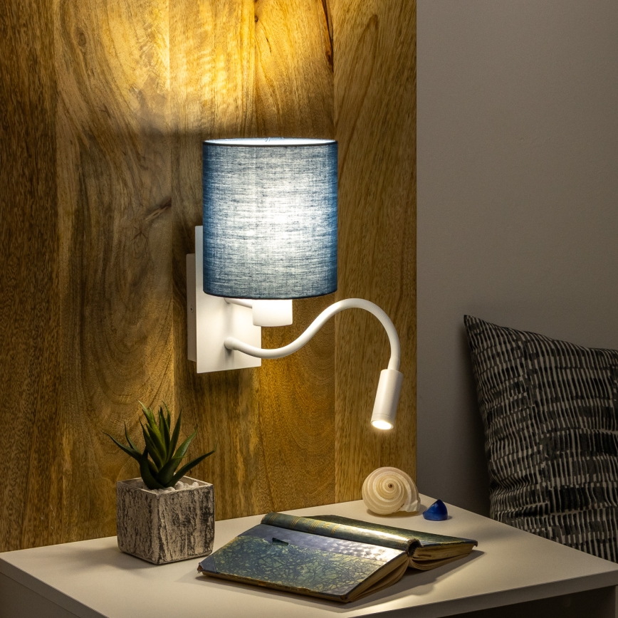 Brilagi - LED Fleksibilna zidna lampa NUBILA 1xE27/25W/230V + LED/3W bijela/tamno plava
