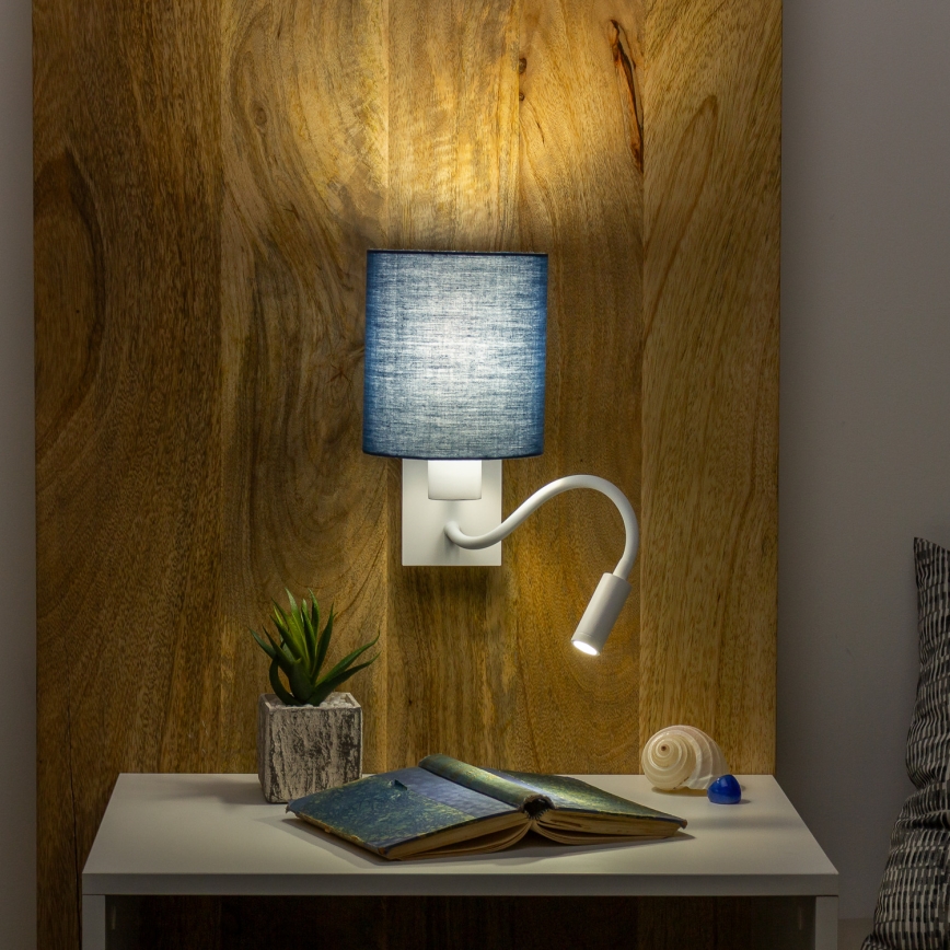 Brilagi - LED Fleksibilna zidna lampa NUBILA 1xE27/25W/230V + LED/3W bijela/tamno plava