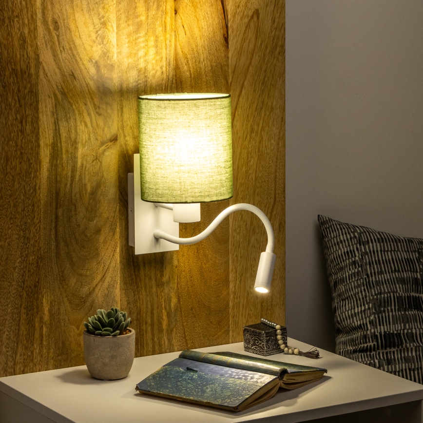 Brilagi - LED Fleksibilna zidna lampa NUBILA 1xE27/25W/230V + LED/3W bijela/zelena