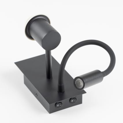 Brilagi - LED Fleksibilna zidna lampa NUBILA 1xE27/25W/230V + LED/3W crna/smeđa
