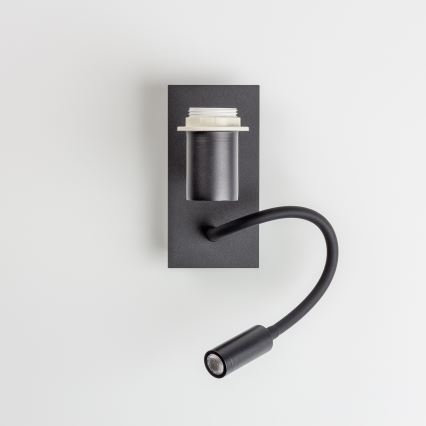 Brilagi - LED fleksibilna zidna lampa NUBILA 1xE27/25W/230V + LED/3W crna/svijetlo smeđa