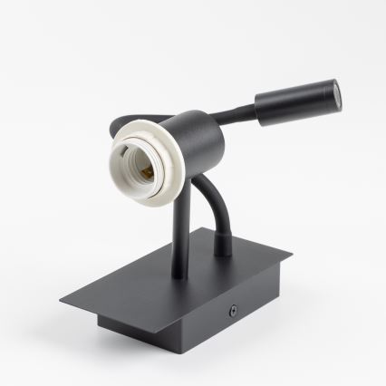 Brilagi - LED fleksibilna zidna lampa NUBILA 1xE27/25W/230V + LED/3W crna/svijetlo smeđa