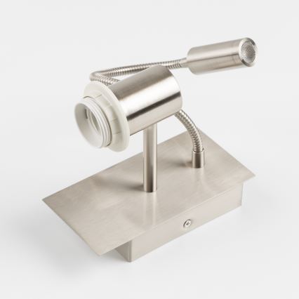 Brilagi - LED Fleksibilna zidna lampa NUBILA 1xE27/25W/230V + LED/3W mat krom/pompejska crvena
