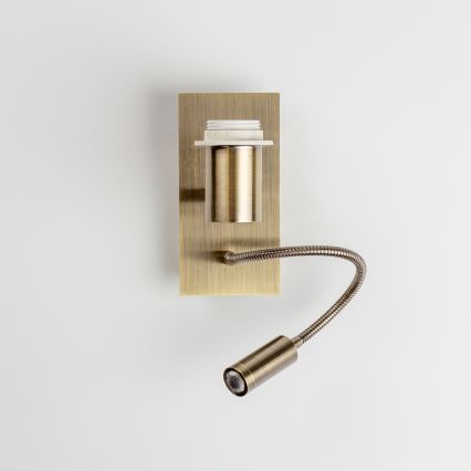 Brilagi - LED fleksibilna zidna lampa NUBILA 1xE27/25W/230V + LED/3W mesing/svijetlo smeđa