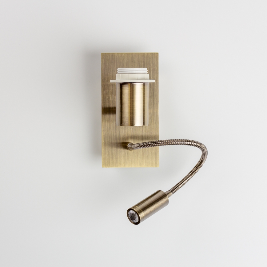 Brilagi - LED fleksibilna zidna lampa NUBILA 1xE27/25W/230V + LED/3W mesing/svijetlo smeđa