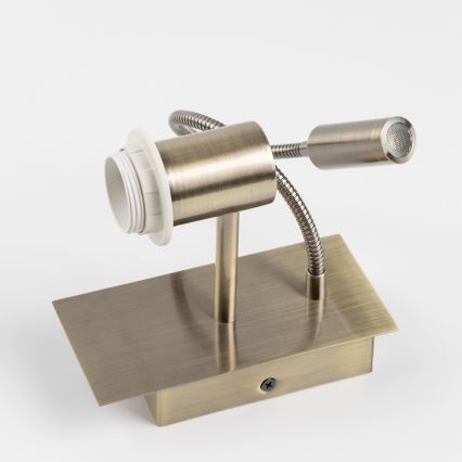 Brilagi - LED fleksibilna zidna lampa NUBILA 1xE27/25W/230V + LED/3W mesing/svijetlo smeđa