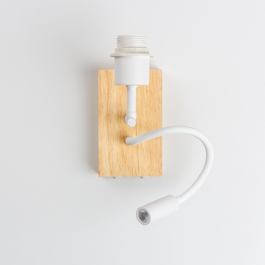 Brilagi - LED Fleksibilna zidna lampa NUBILA WOOD 1xE27/25W/230V + LED/3W hrast/svjetlosmeđa
