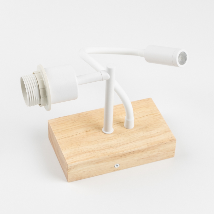 Brilagi - LED Fleksibilna zidna lampa NUBILA WOOD 1xE27/25W/230V + LED/3W hrast/svjetlosmeđa