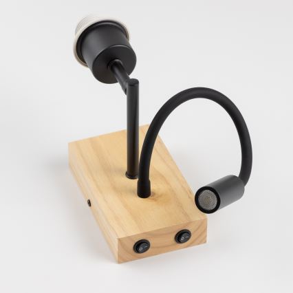 Brilagi - LED fleksibilna zidna lampa NUBILA WOOD 1xE27/25W/230V + LED/3W hrast/zeleno