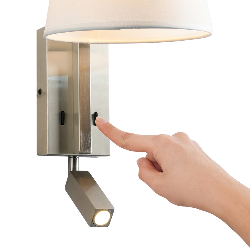 Brilagi - LED Zidna lampa RAYA 1xE14/40W/230V + LED/3W bijela/mat krom
