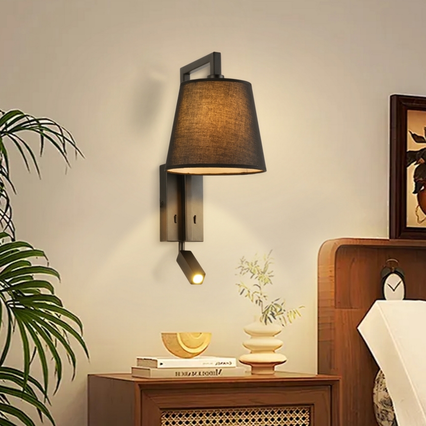 Brilagi - LED Zidna lampa RAYA 1xE14/40W/230V + LED/3W crna