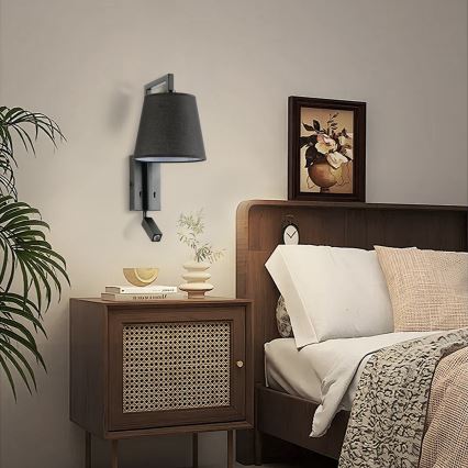Brilagi - LED Zidna lampa RAYAS 1xE14/40W/230V + LED/3W crna