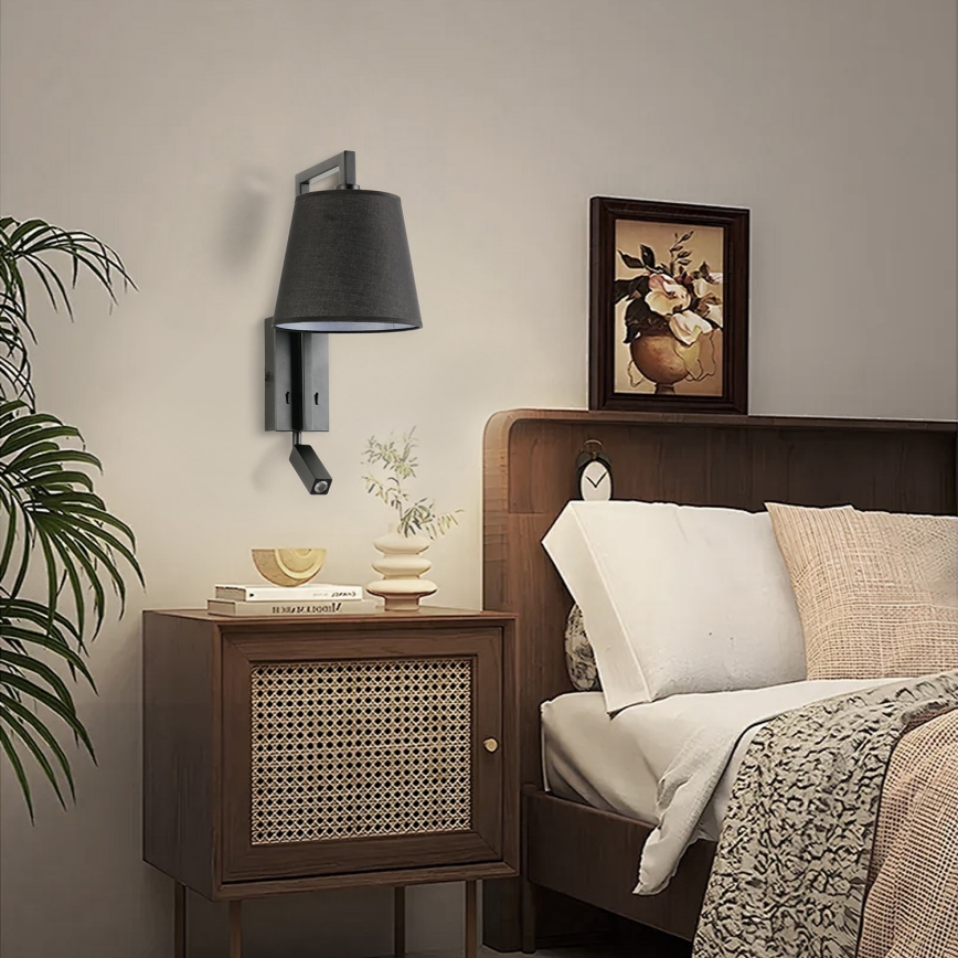 Brilagi - LED Zidna lampa RAYAS 1xE14/40W/230V + LED/3W crna
