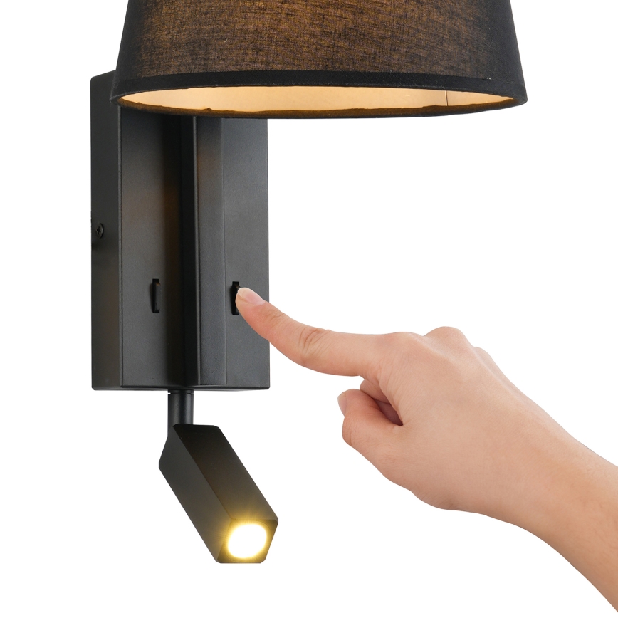 Brilagi - LED Zidna lampa RAYAS 1xE14/40W/230V + LED/3W crna