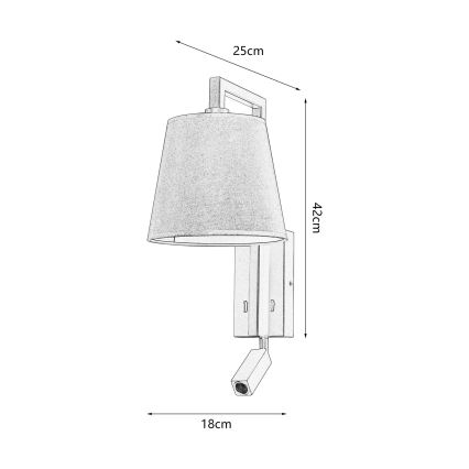Brilagi - LED Zidna lampa RAYAS 1xE14/40W/230V + LED/3W crna