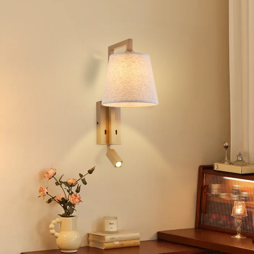 Brilagi - LED Zidna lampa RAYAS 1xE14/40W/230V + LED/3W lan/bež