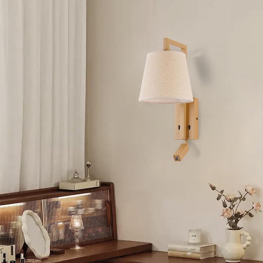 Brilagi - LED Zidna lampa RAYAS 1xE14/40W/230V + LED/3W lan/bež