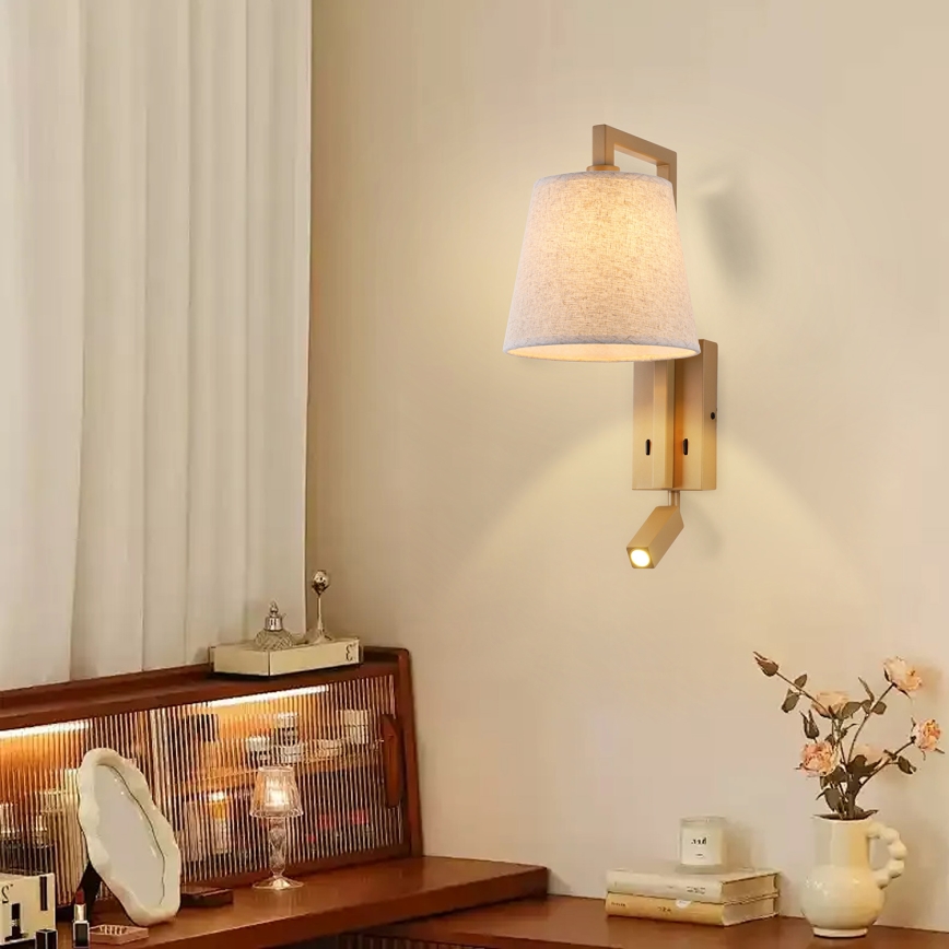 Brilagi - LED Zidna lampa RAYAS 1xE14/40W/230V + LED/3W lan/bež