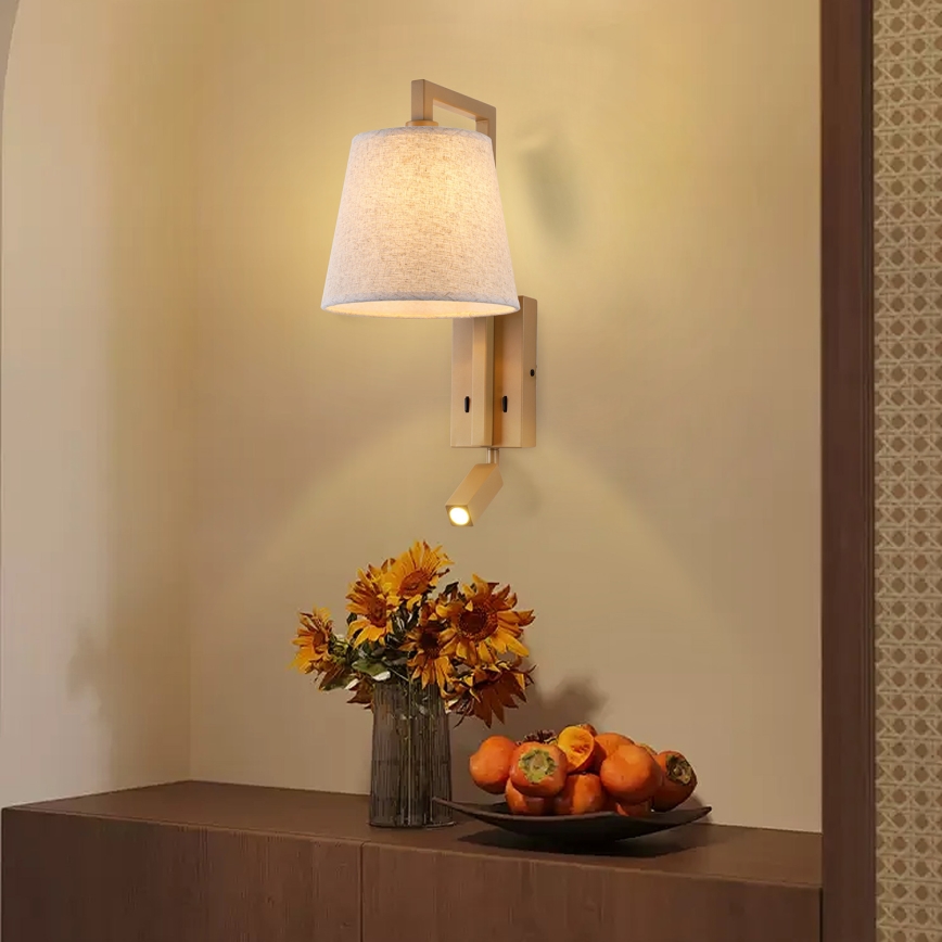 Brilagi - LED Zidna lampa RAYAS 1xE14/40W/230V + LED/3W lan/bež