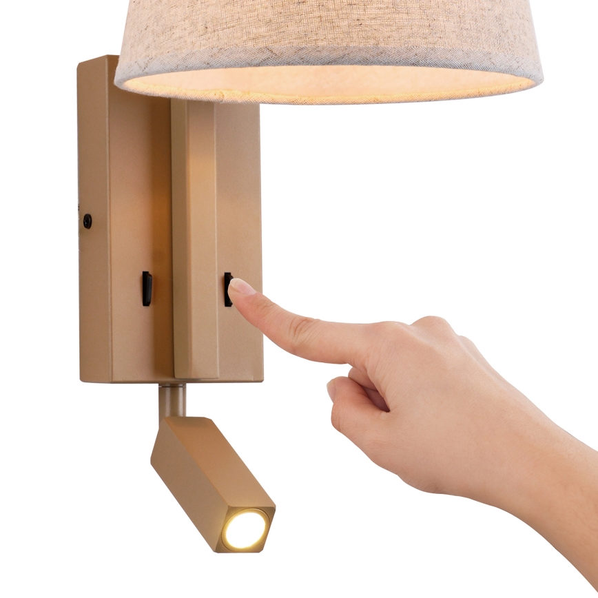 Brilagi - LED Zidna lampa RAYAS 1xE14/40W/230V + LED/3W lan/bež