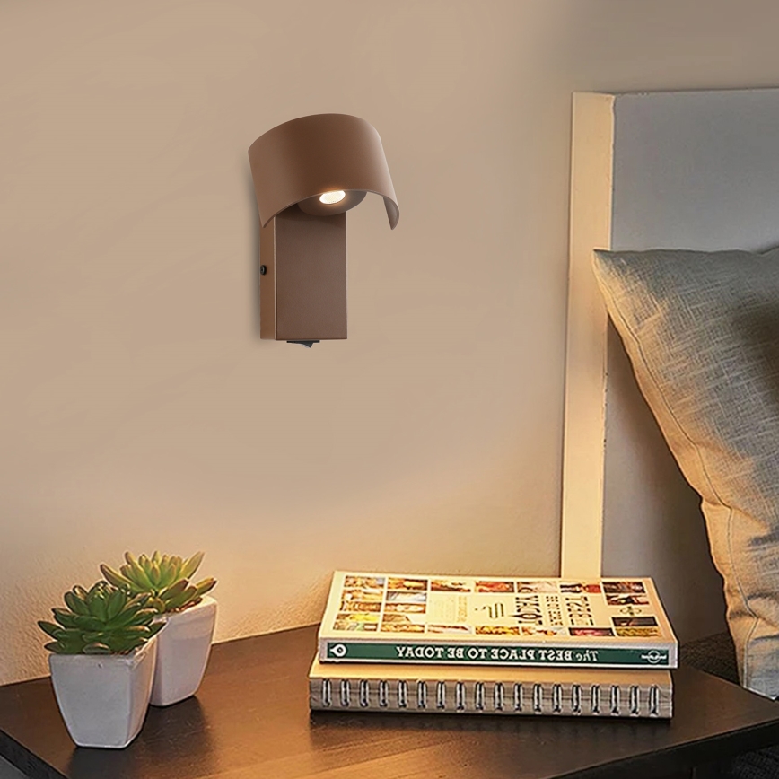 Brilagi - LED Zidna lampa VASTO LED/3W/230V smeđa